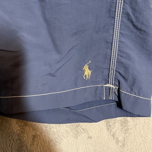 Polo Ralph Lauren Blue Swim Trunks Men's Large Board Short Pony Vintage - Picture 3 of 7